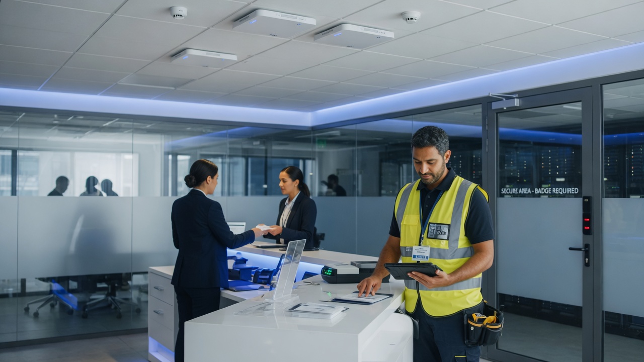 Secure check-in environment for contractors and temporary workers needing controlled network access in a modern enterprise facility